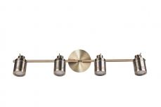 Luxo 4 Light Spotlight Bar Antique Brass