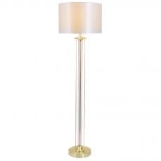 Malone Satin Brass Floor Lamp with Shade