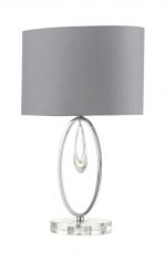 Markle Polished Chrome and Crystal Table Lamp c/w Oval Shade