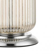 Mason Amber Ribbed Glass Table Lamp c/w Shade Base