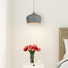 Modena 1 Light Grey Metal Pendant