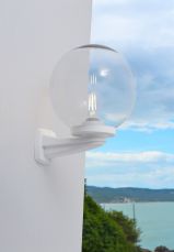 Nardo/G250 Grey Bracket Clear 250 Globe Wall Light