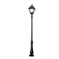 Nebo/Simon Black Clear High Power LED E27 Tall Single Post Light