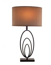 Ovalo Oil Rubbed Bronze Table Lamp Light On