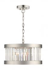 Pandora 3 Light Crystal Pendant Satin Chrome