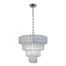 Pierre 11  Light Polished Chrome Crystal Ceiling Pendant