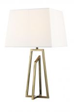 Plaza Antique Brass Table Lamp c/w Square Shade