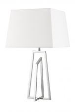 Plaza Polished Chrome Table Lamp c/w Square Shade