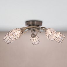 Roma 5 Light Antique Brass with Crystal Shade