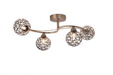 Ronda 4 Light Antique Brass with Mesh Ball Shade