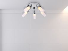 Saturn 5 Light Bathroom Ceiling Light Polished Chrome