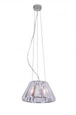 Senza 1 Light Polished Chrome Crystal Pendant Lights On