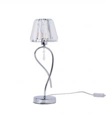 Senza 1 Light Polished Chrome Table Lamp with Crystal Shade