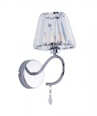 Senza 1 Light Polished Chrome Wall Light with Crystal Shade