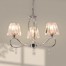 Senza 3 Light Polished Chrome with Crystal Shades