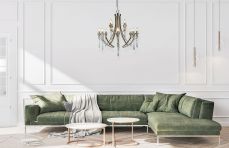 Sophia 12 Light Crystal Ceiling Light Antique Brass