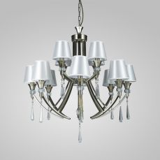 Sophia 8 Light Crystal Ceiling Light Satin Chrome