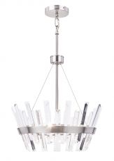 Strata 3 Light Crystal Pendant Satin Chrome