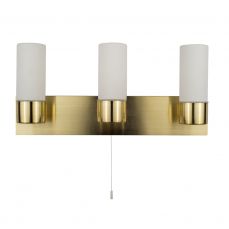 Talia IP44 3 Light Satin Brass Wall Light
