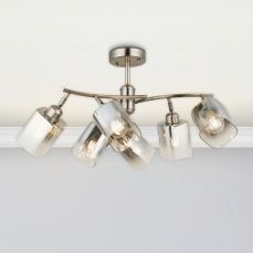 Taylor 6 Light Antique Brass Semi Flush