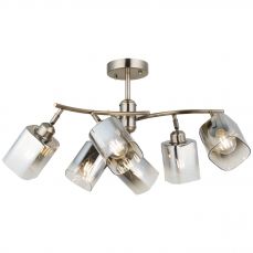 Taylor 6 Light Antique Brass Semi Flush