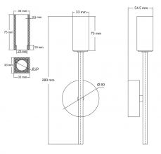 Topaz 1 Light Polished Chrome Wall Light Spec