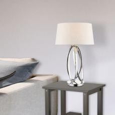 Trinity Table Lamp Polished Chrome c/w Shade