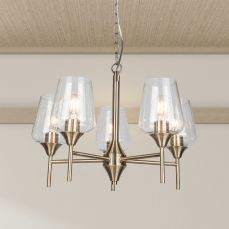 Vino 5 Light Antique Brass Ceiling Light