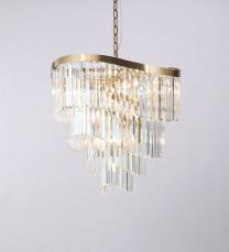 Waverly 12  Light Crystal Pendant Satin Brass