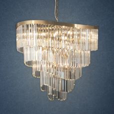 Waverly 16 Light Crystal Pendant Satin Brass