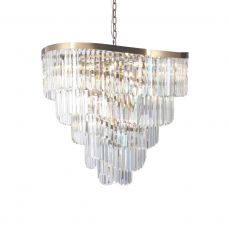 Waverly 16 Light Crystal Pendant Satin Brass