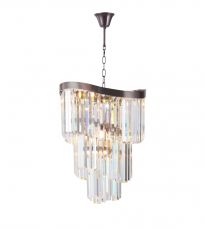 Waverly 6 Light Crystal Pendant Brushed Black Chrome