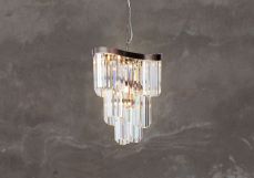 Waverly 6 Light Crystal Pendant Brushed Black Chrome