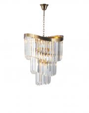 Waverly 6 Light Crystal Pendant Satin Brass