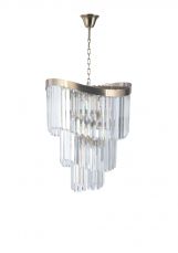 Waverly 6 Light Crystal Pendant Satin Brass