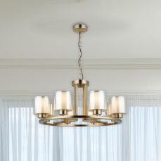 Yara 8 Light Antique Brass Pendant