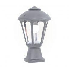 Disma/ Giampy Grey Clear E27 Post Top Light