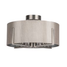 Hadden 4 Light Satin Chrome with Taupe Shade Silver Inner